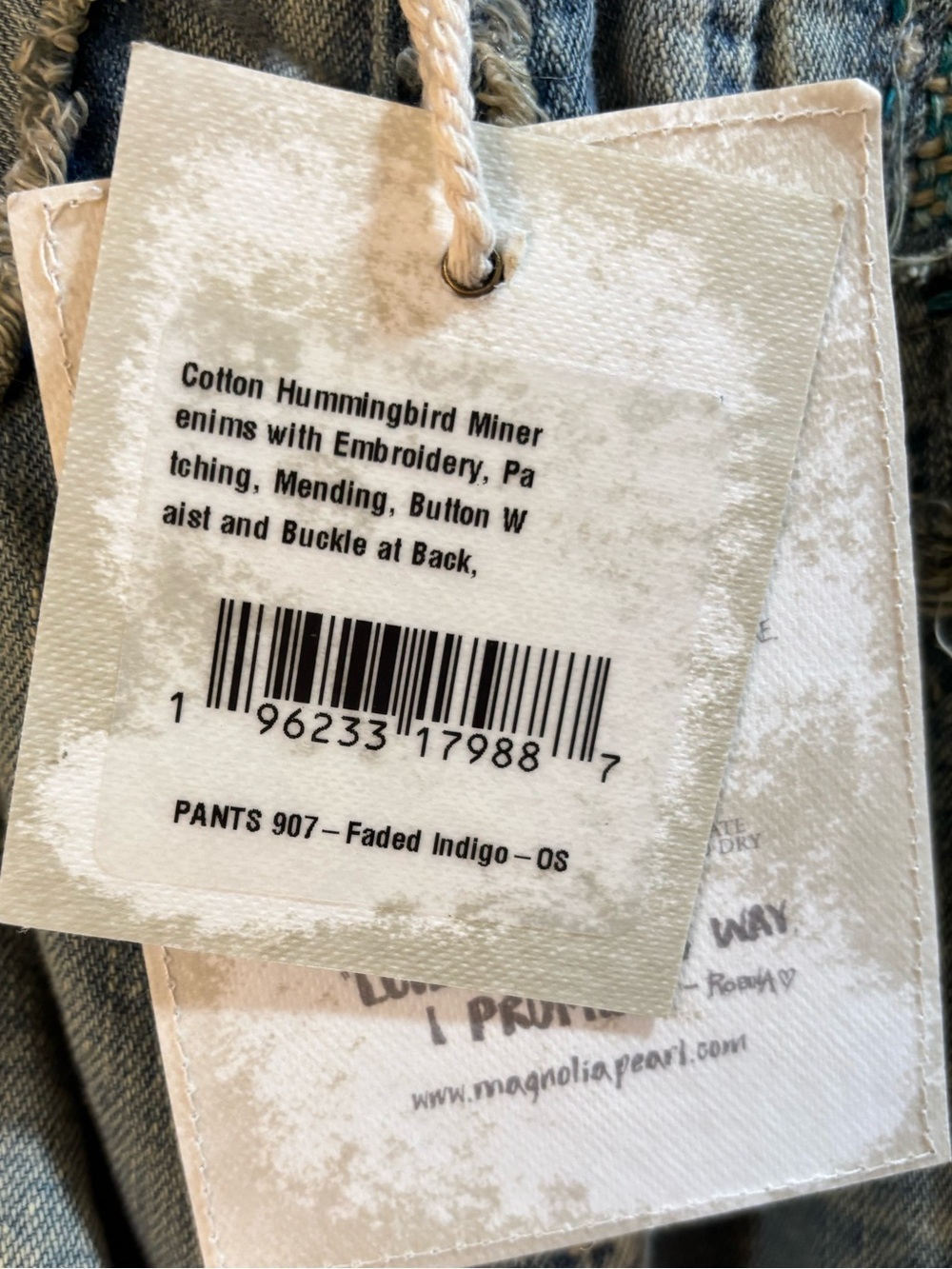Magnolia Pearl Hummingbird Miner Denims 907 Faded Indigo - Picture 5 of 16